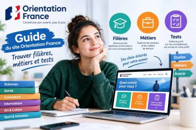 Guide du site orientation france : trouver filières, métiers et tests