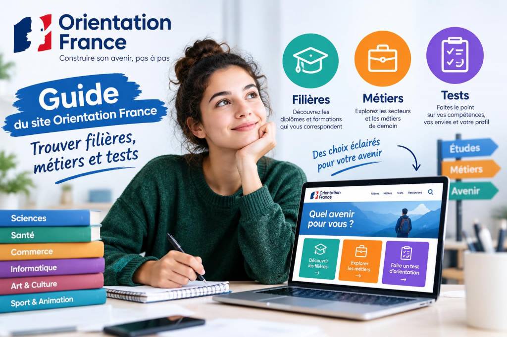 Guide du site orientation france : trouver filières, métiers et tests